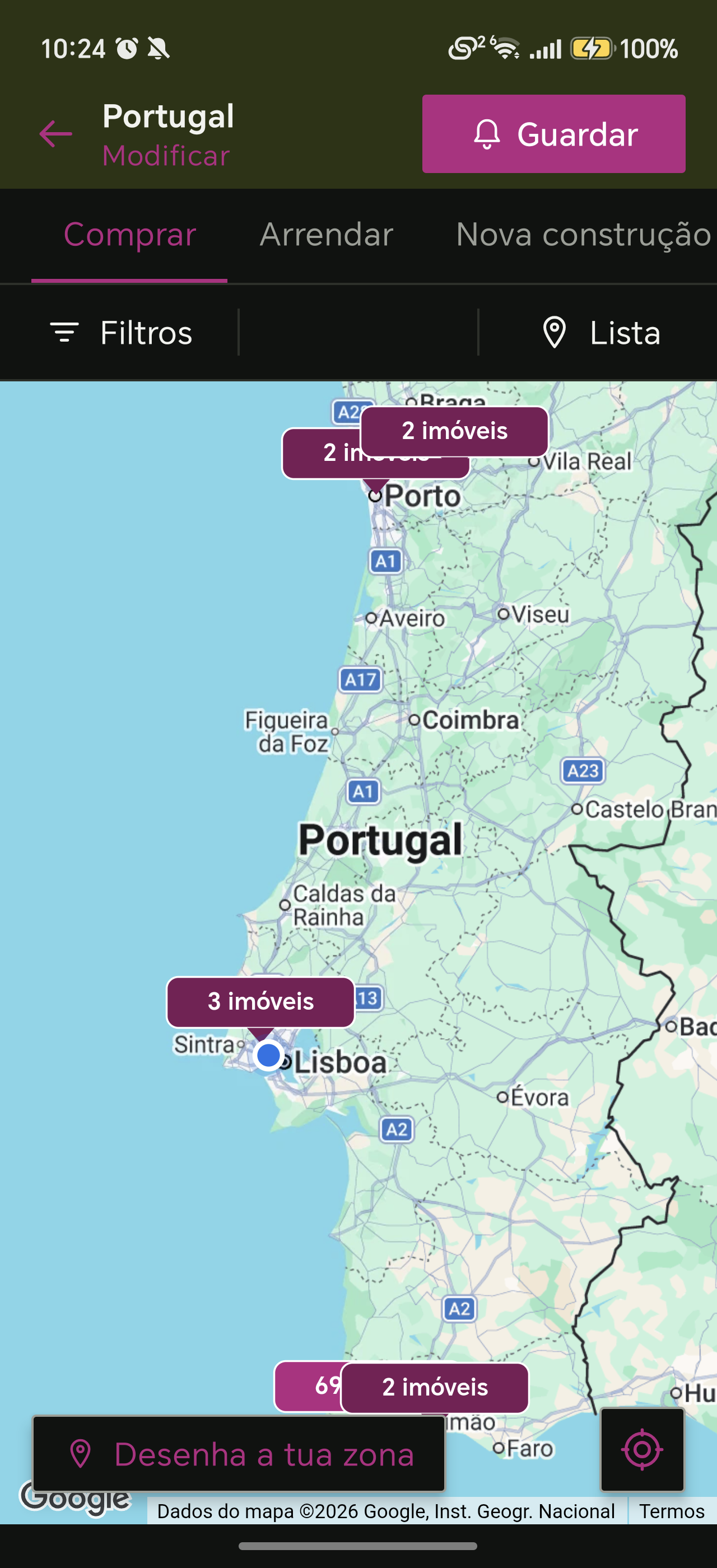 Mapa com clusters